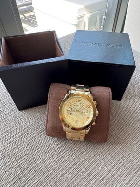 Michael Kors Women’s Gold Stainless Steel Chronograph Watch